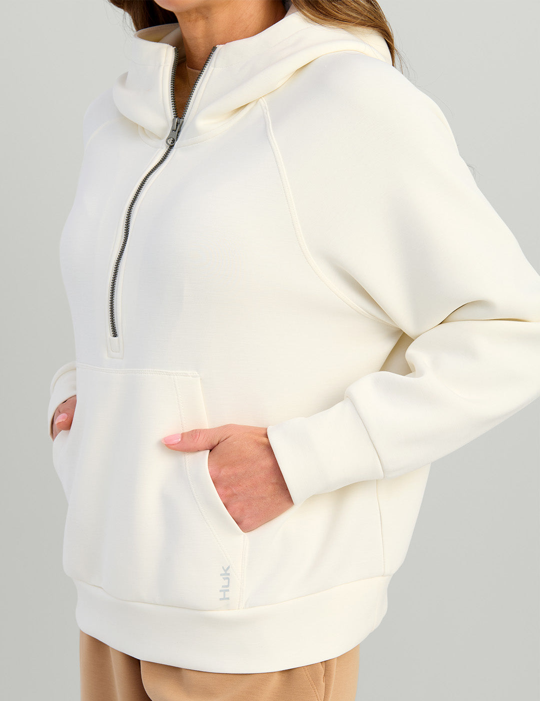Cozy Egret 1/2 Zip Hoodie for Women