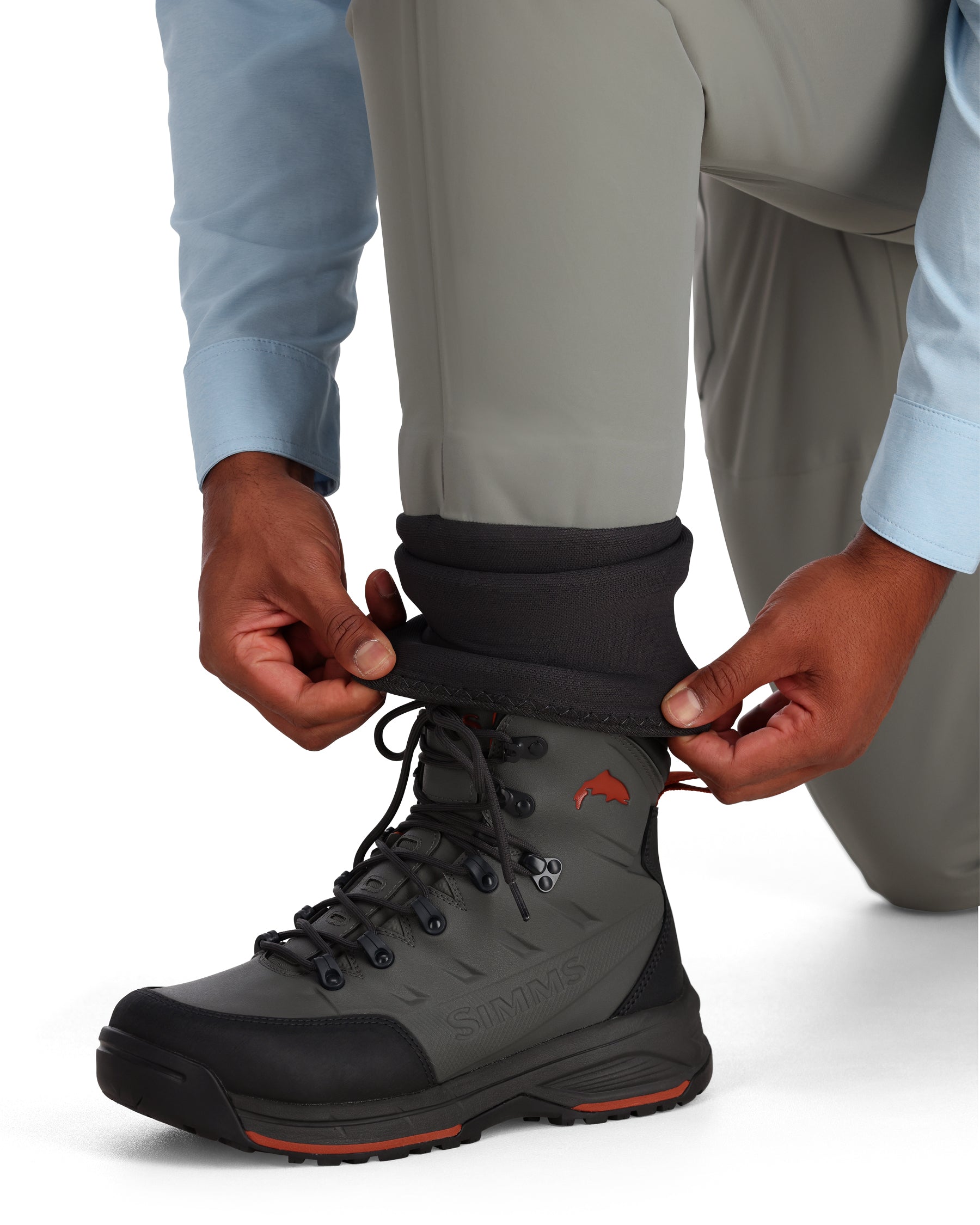 Durable Smoke Wading Pants for Men - Toray QuadraLam Fabric