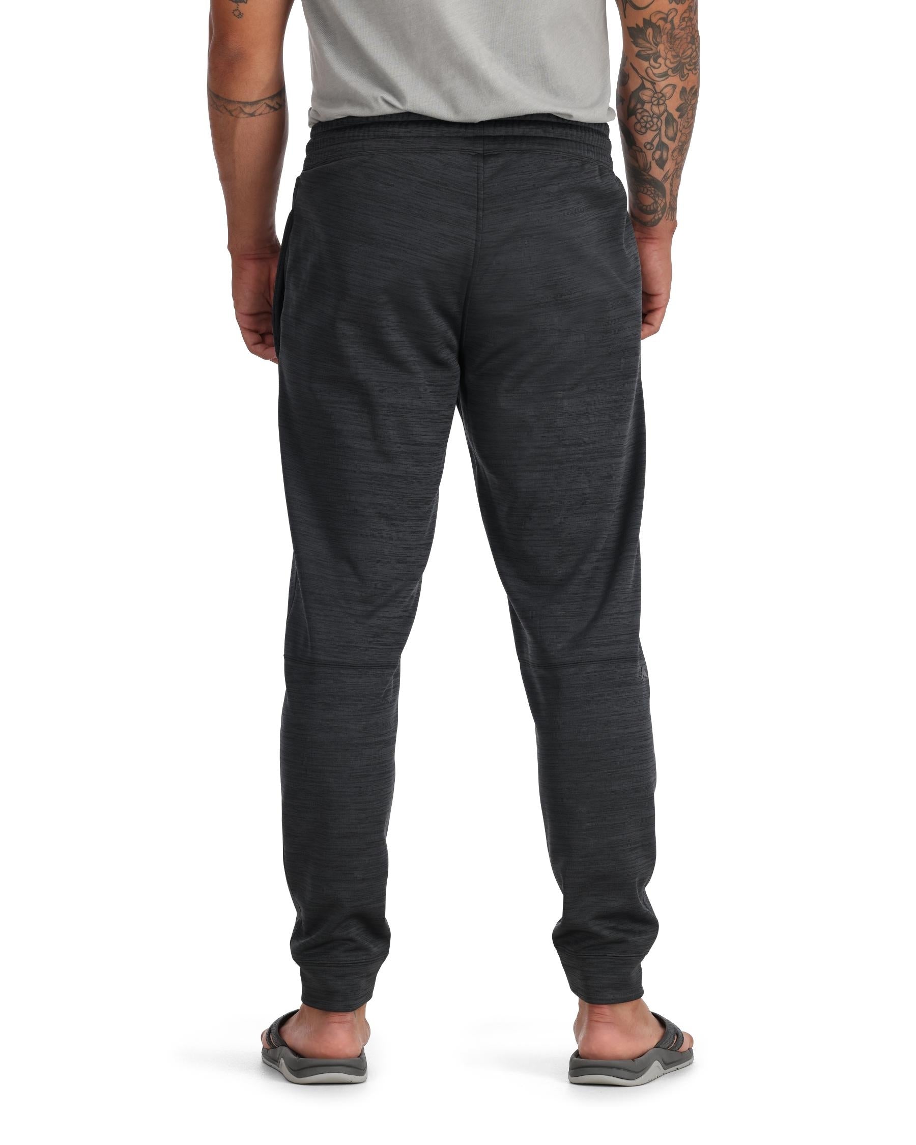 Mens Black Polyester Challenger Sweatpants