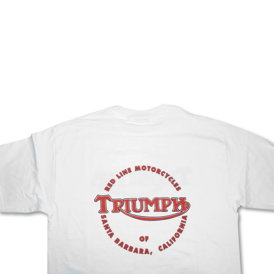 Vintage Red Line Triumph Logo T-Shirt White 100% Cotton