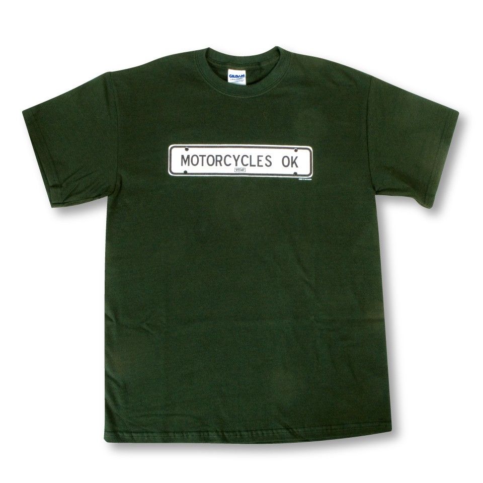 Cotton Motorcycle Theme T-Shirt - Green 100% Cotton