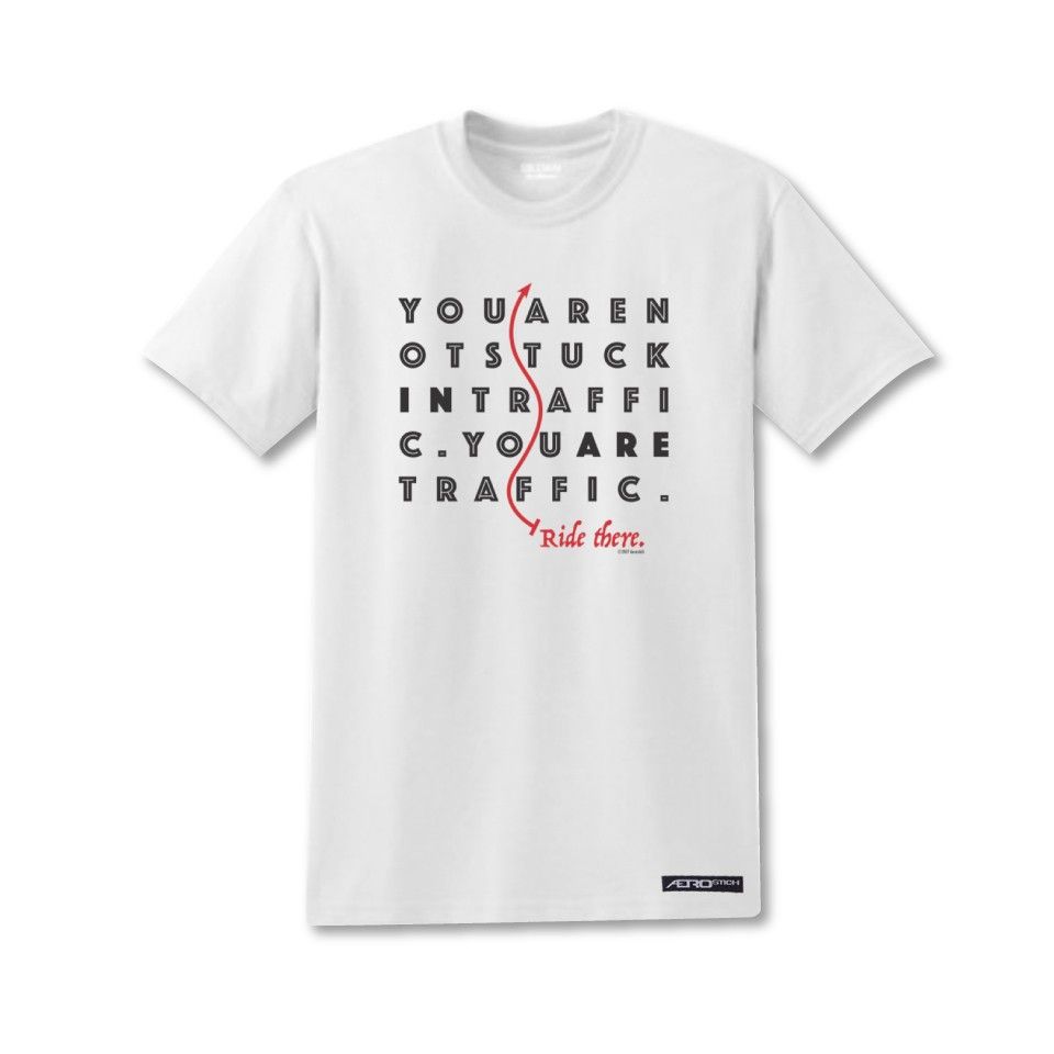 White Cotton Motorcycle Commute T-Shirt