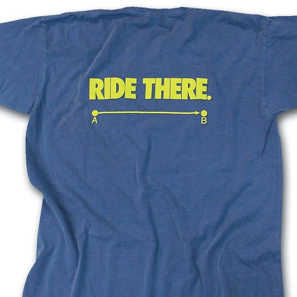 Blue Cotton Ride There T-Shirt - Comfortable Urban Cycling Tee