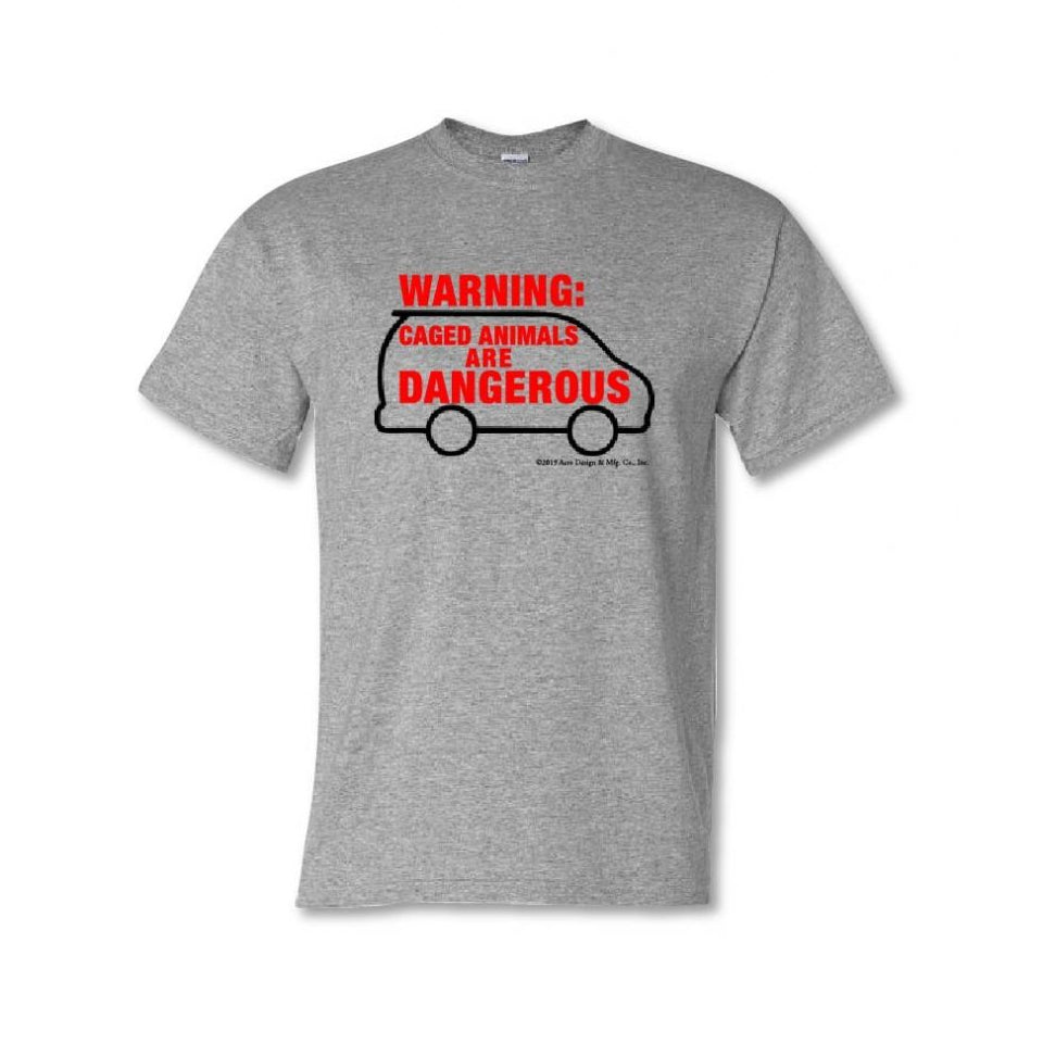 Grey Cotton Caged Animals Graphic Print T-Shirt