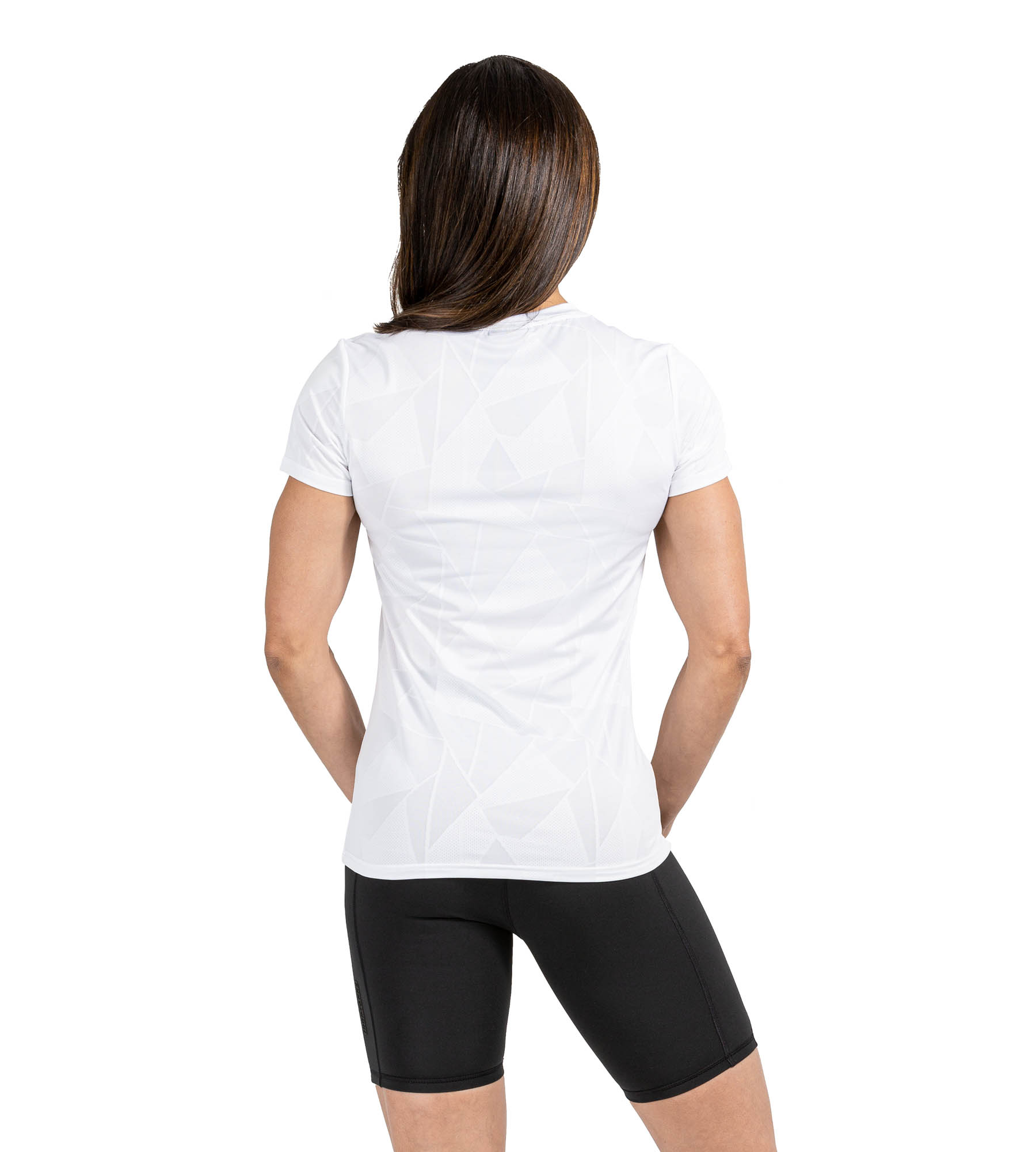 Performance Gym Tee - White Geometric Design