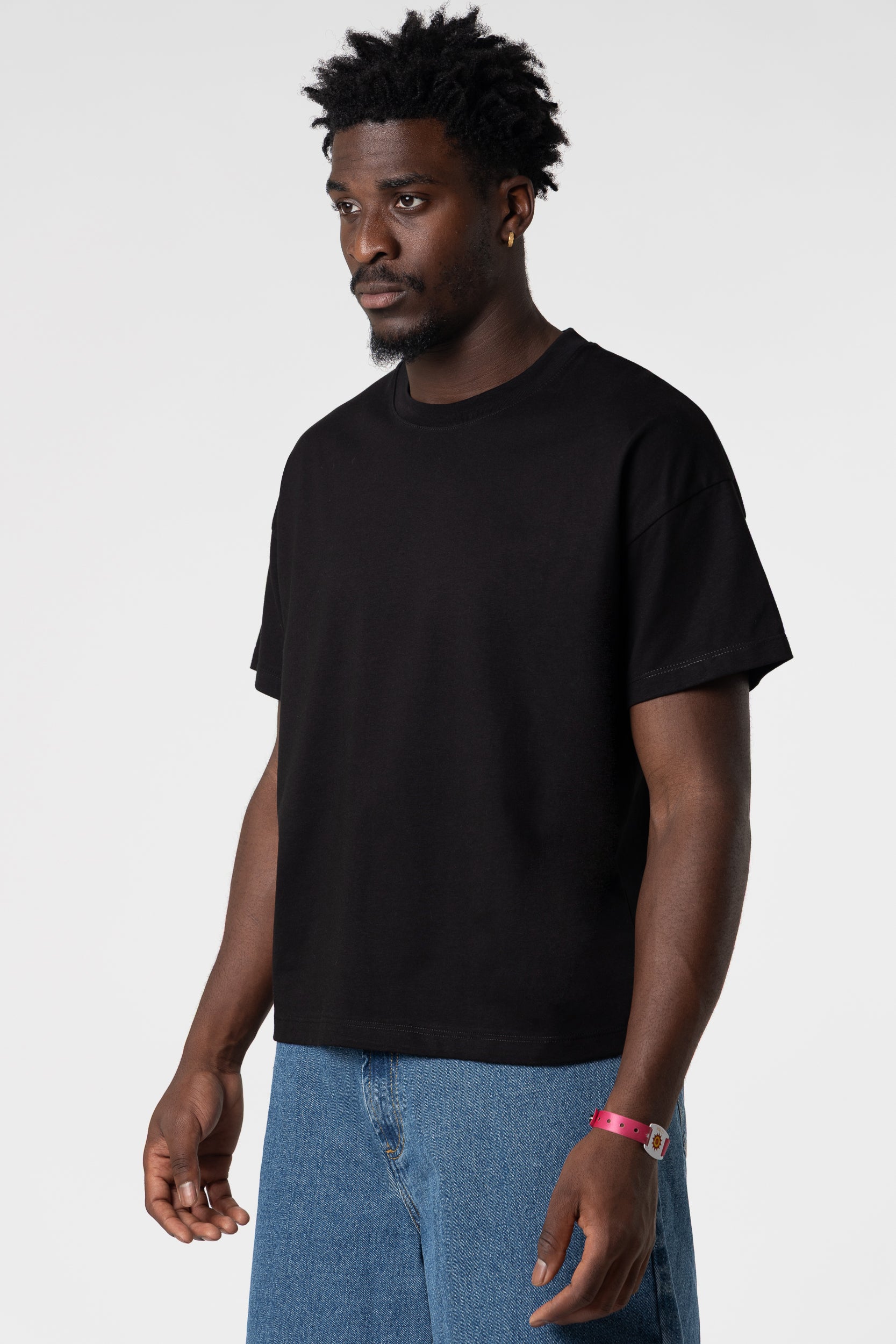 Night Blue 190GSM Cotton Boxy Fit T-Shirt for Men