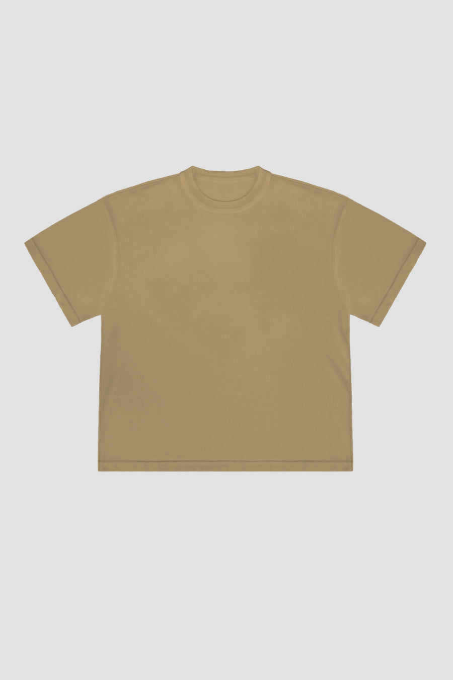 Camel Color Boxy Fit Cotton T-Shirt | Italian Craftsmanship
