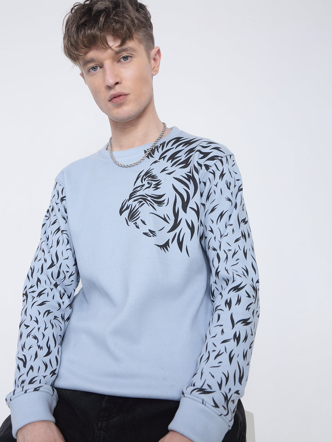 Men's Blue Animal Print Sweatshirt