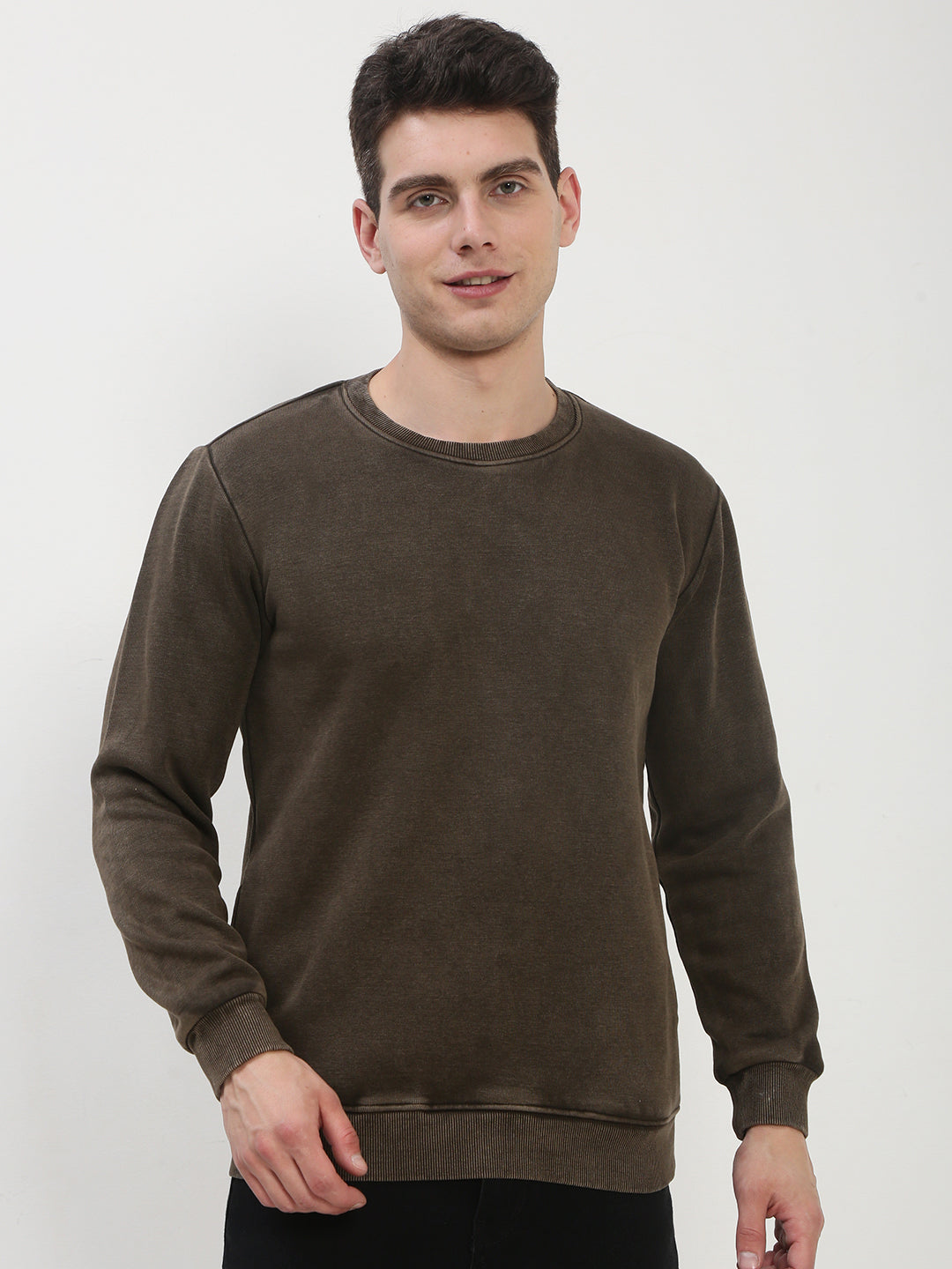 Men's Brown Solid Sweatshirt
