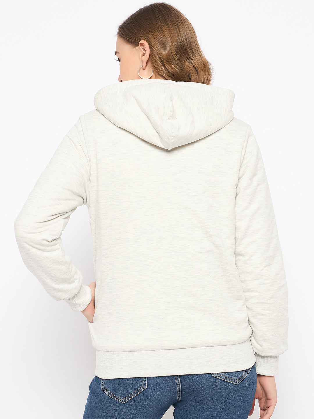 Madame White Fleece Hooded Sweatshirt