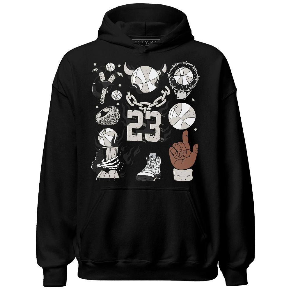 Reverse Metallic 5s NastyJamz Hoodie Match Neclaces Number 23