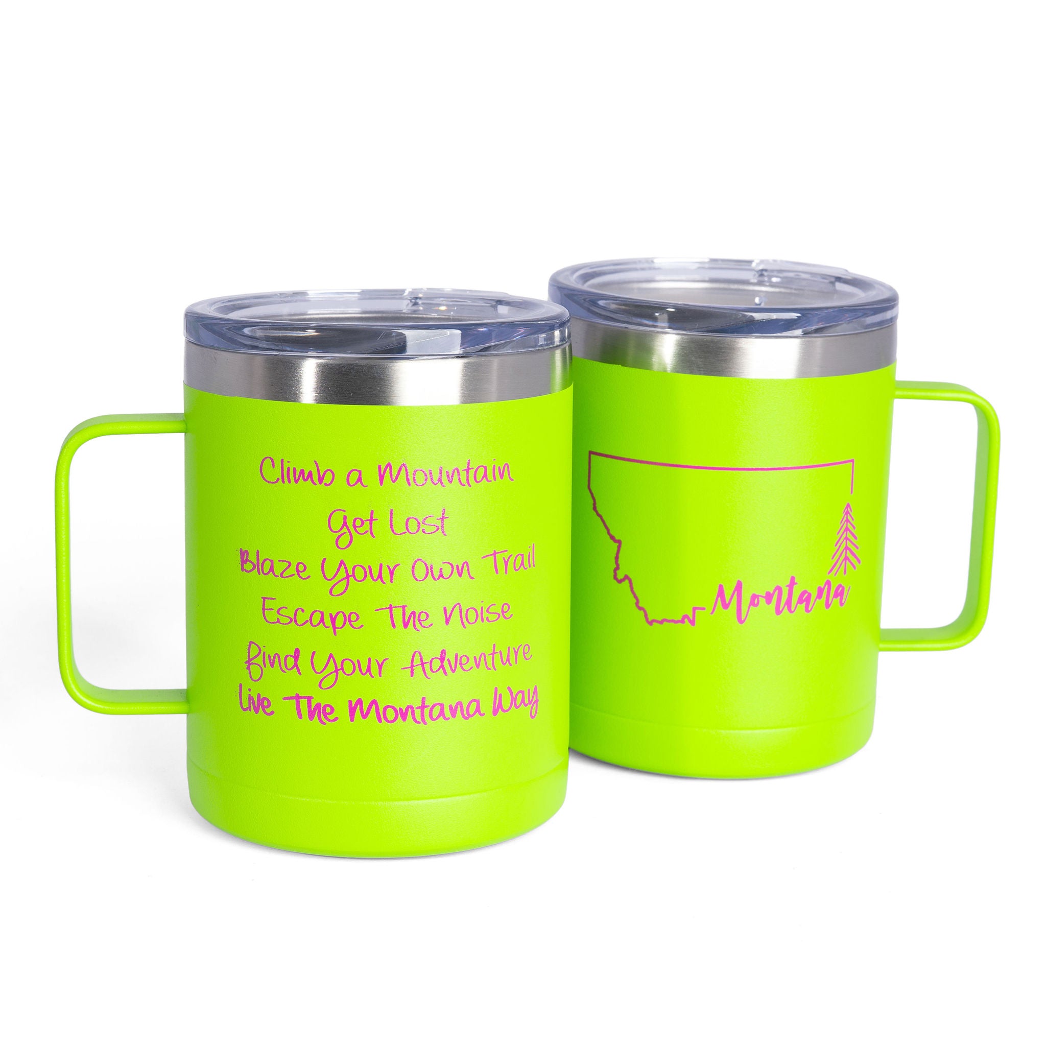 Simply Montana Coffee Travel Mug in Lime