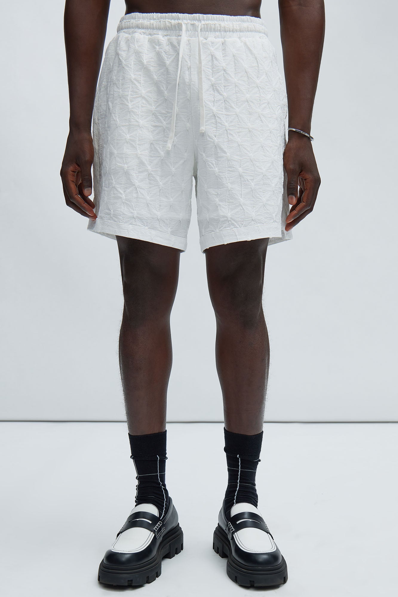 Atticus Textured Warmup Shorts - White