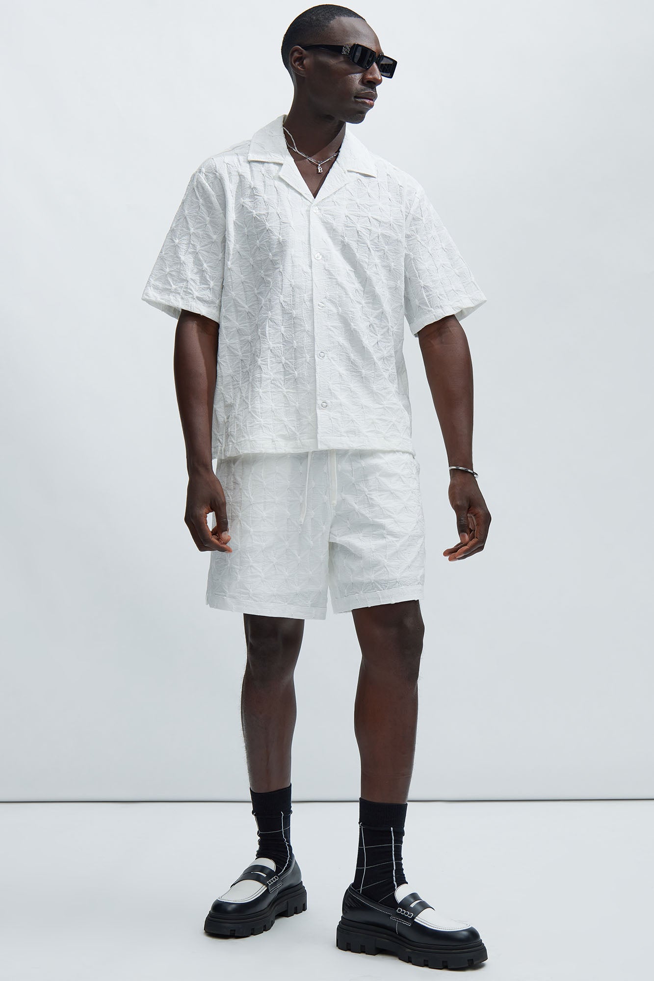 Atticus Textured Warmup Shorts - White