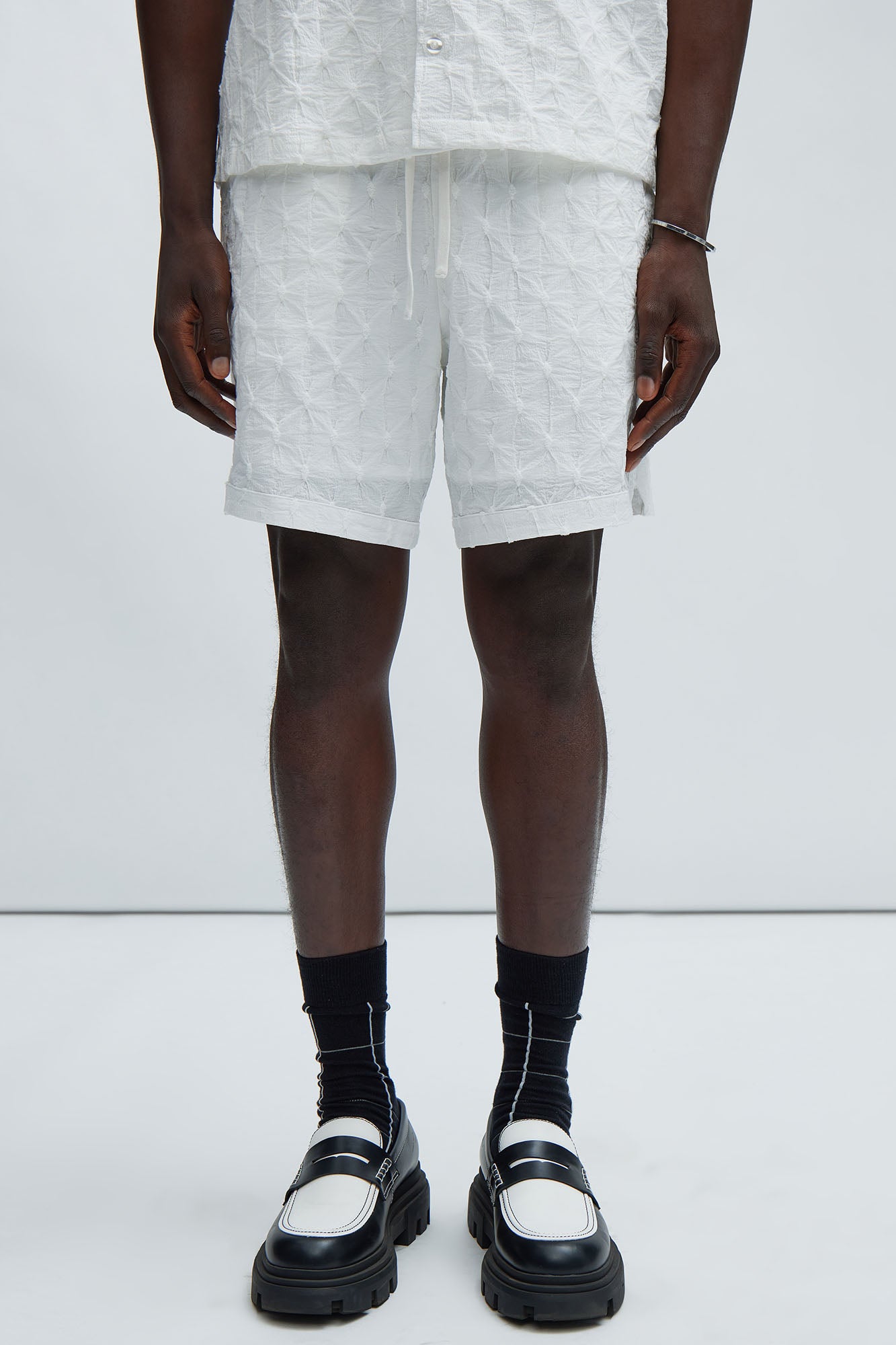 Atticus Textured Warmup Shorts - White