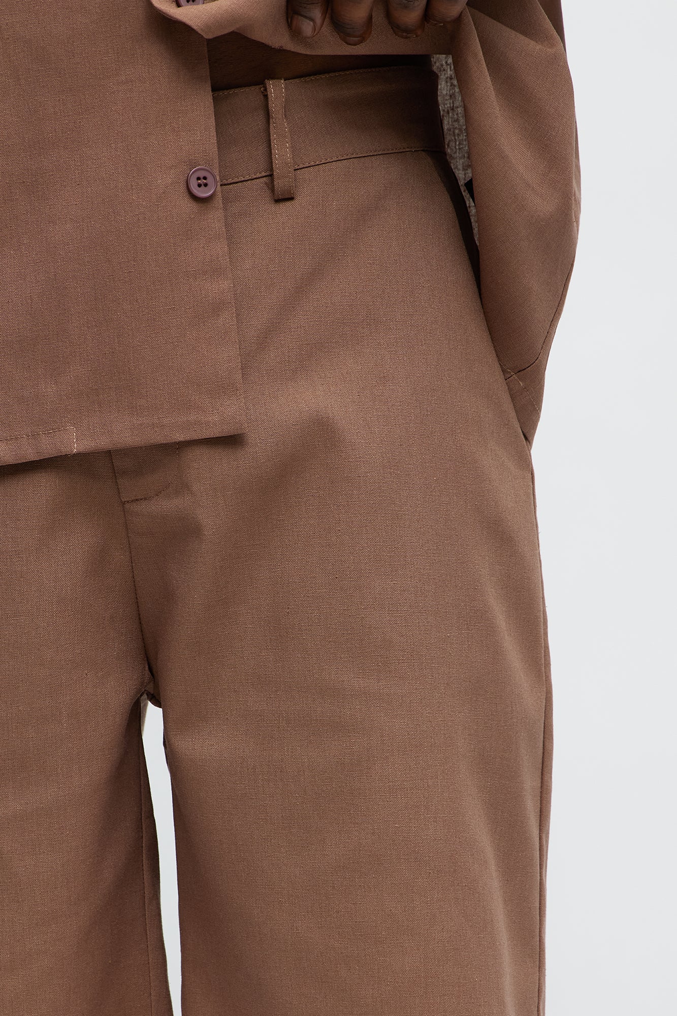 Chai Linen Like Relaxed Shorts - Brown