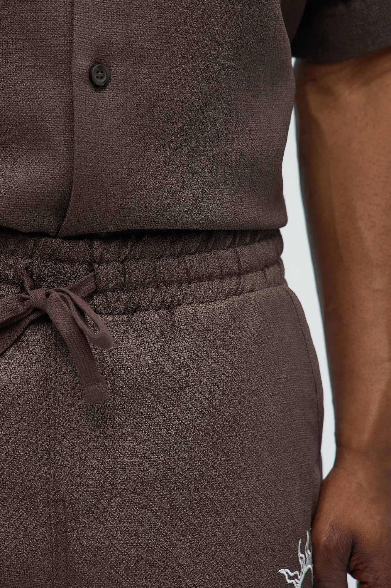 Ibiza VIP Club Linen Like Relaxed Shorts - Chocolate