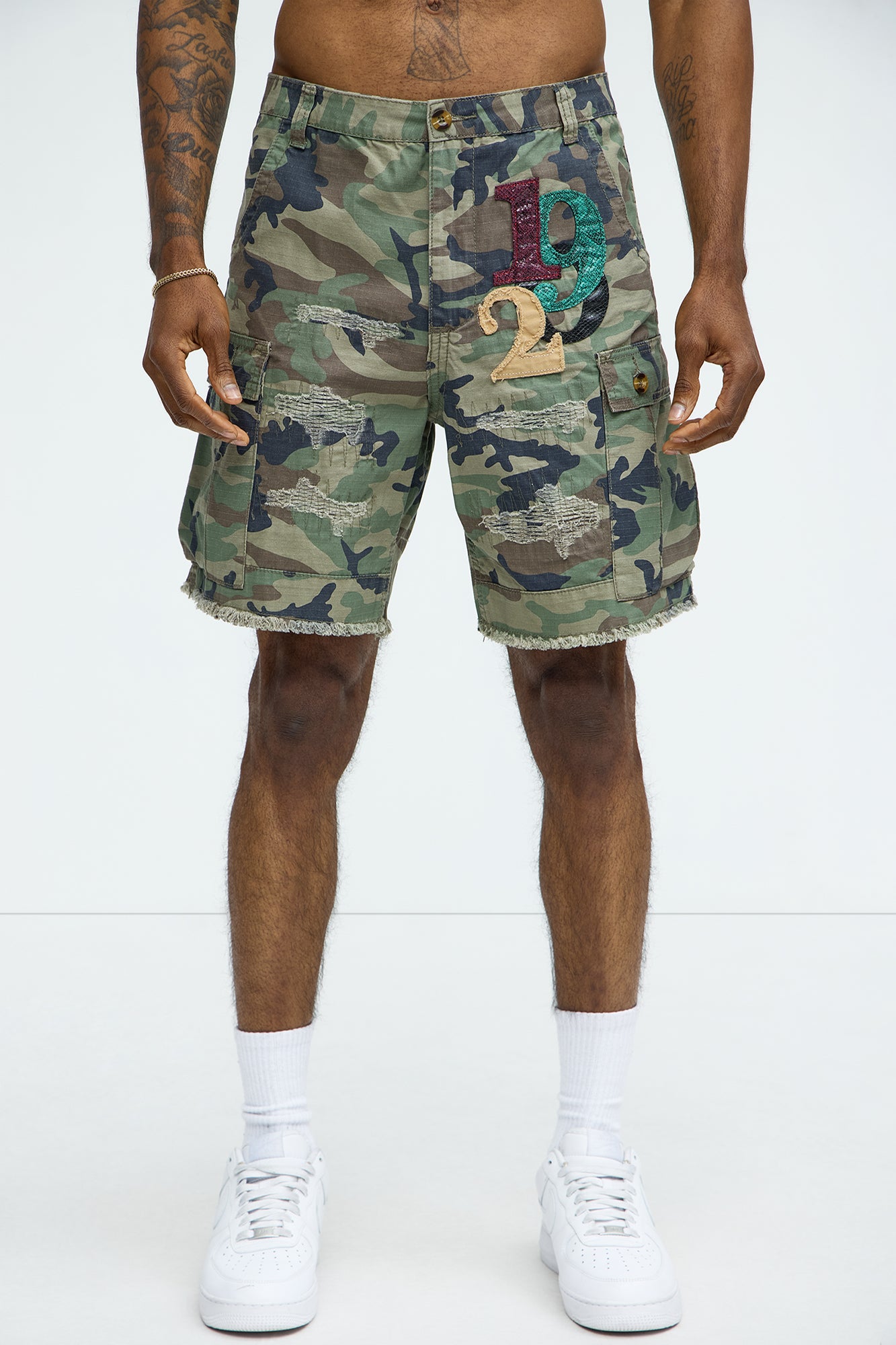 On Command Paint Splatter Camo Shorts - Camouflage