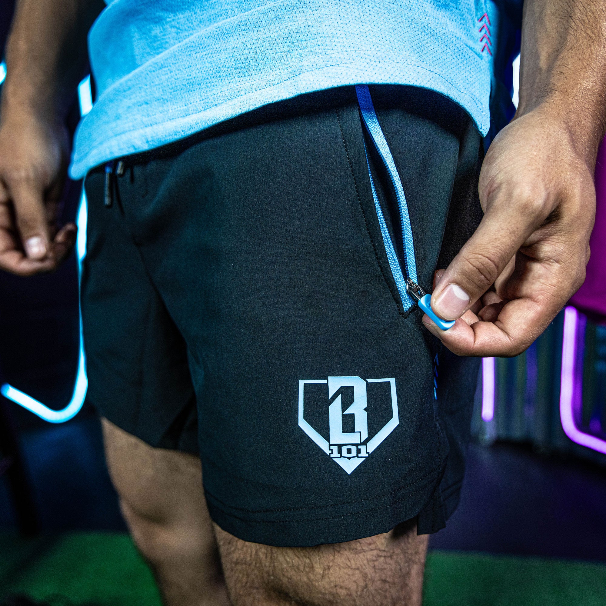 Pro Series Shorts V2 with Liner - Black/Light Blue