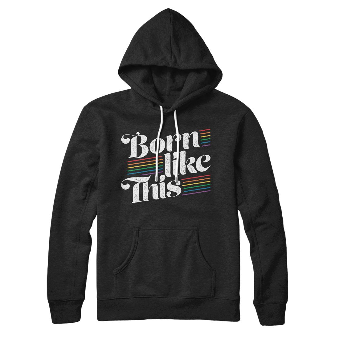 Born Like This Unisex Cotton Polyester Pullover Hoodie with Kangaroo Pocket