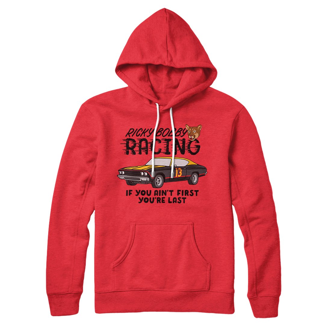 Ricky Bobby Racing Unisex Pullover Hoodie - Cotton Polyester Loose Fit