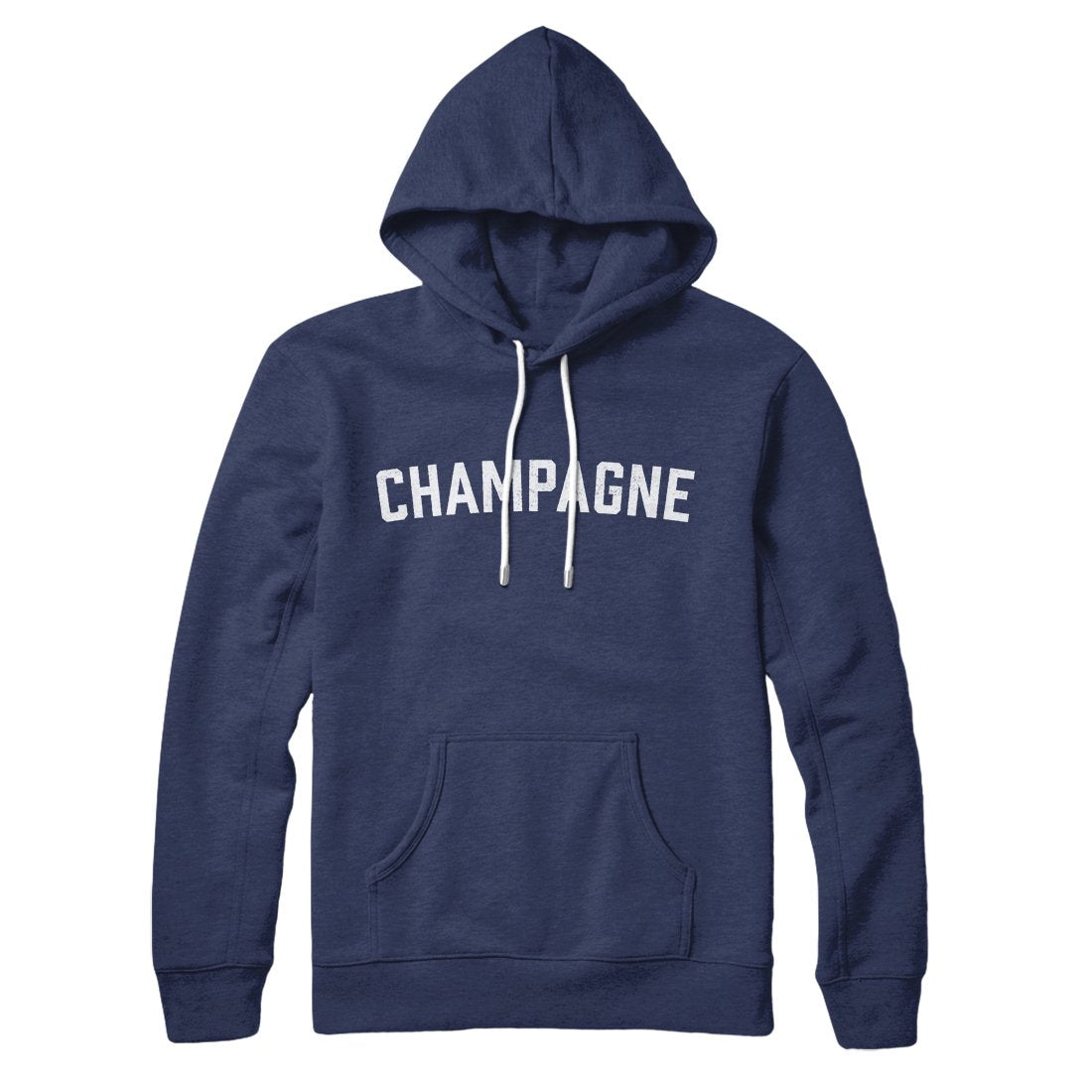 Champagne Unisex Pullover Hoodie Cotton Polyester Loose Fit