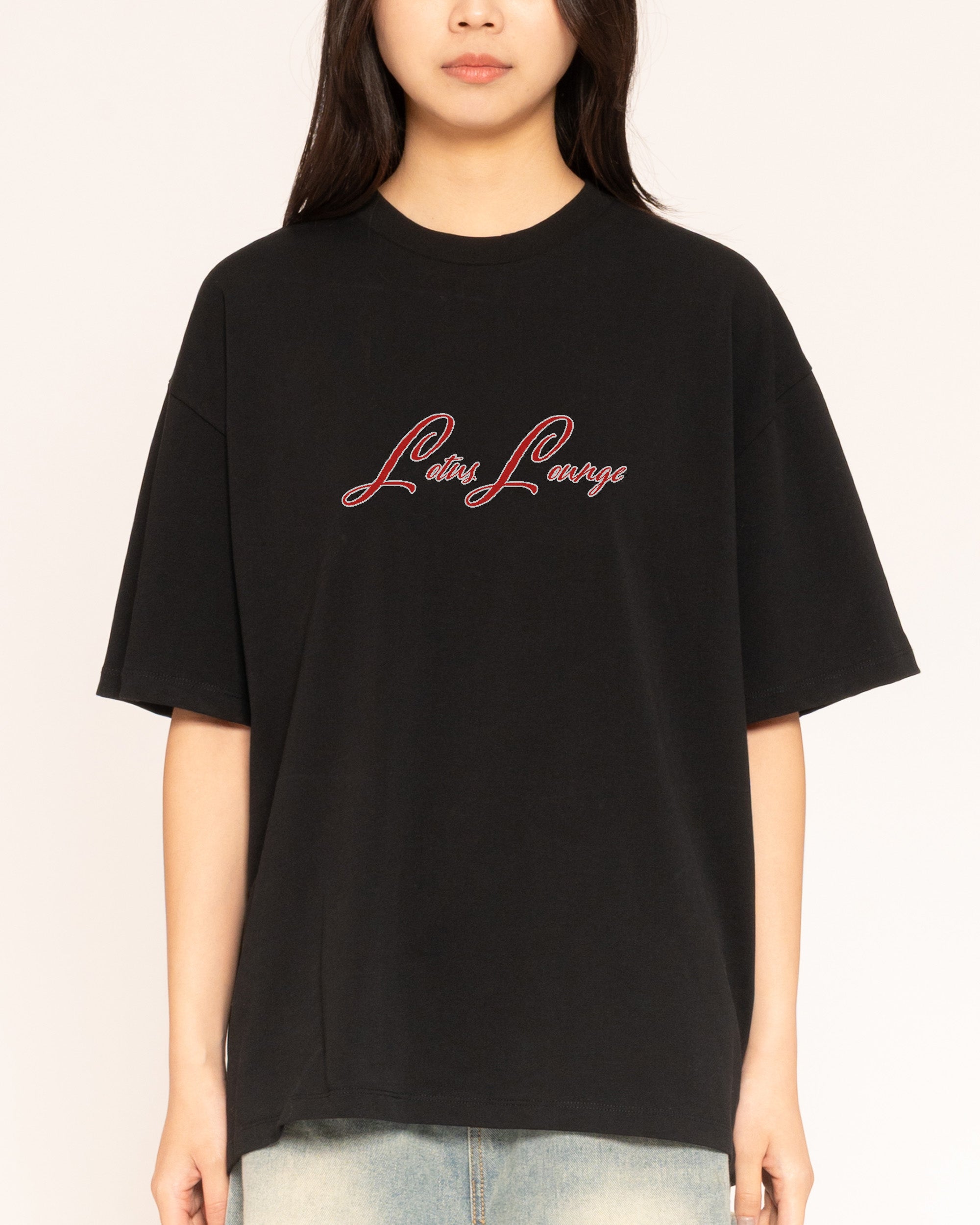 Lotus Lounge Oversized Graphic Tee Unisex 90s Boxy Fit 100% Combed Cotton