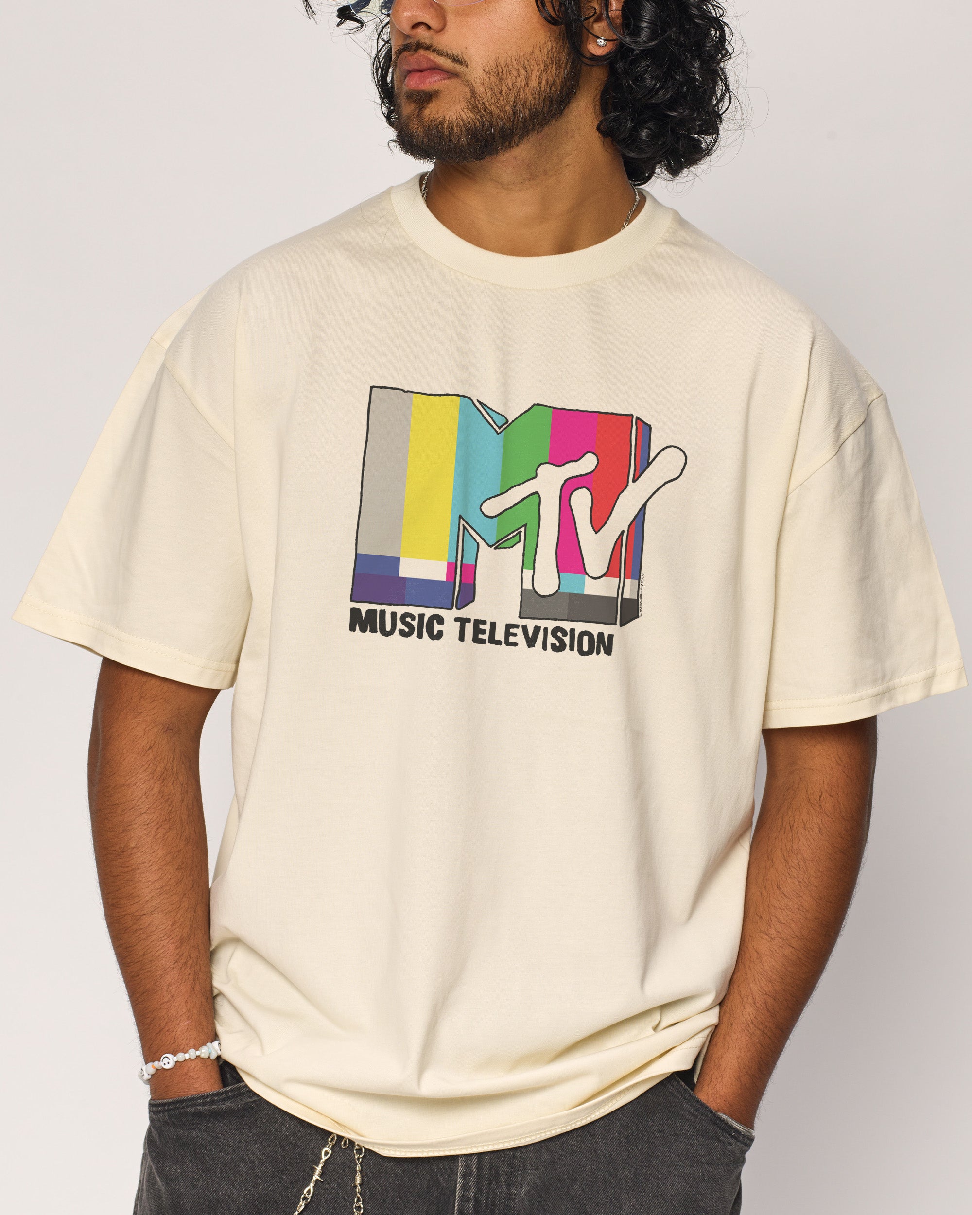 MTV Logo Oversized Unisex T-Shirt 90s Boxy Fit 100% Combed Cotton 275gsm