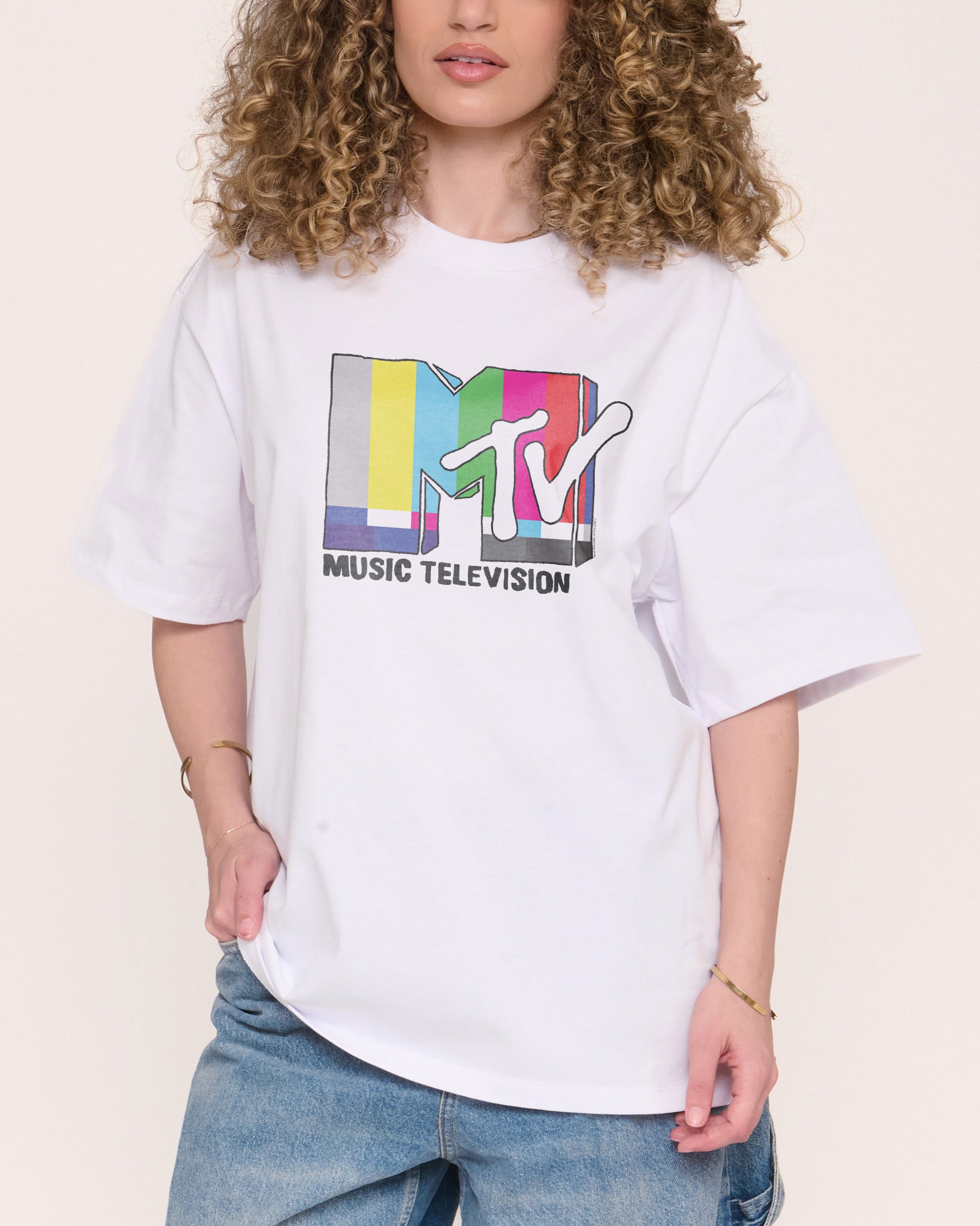 MTV Logo Oversized Unisex T-Shirt 90s Boxy Fit 100% Combed Cotton 275gsm